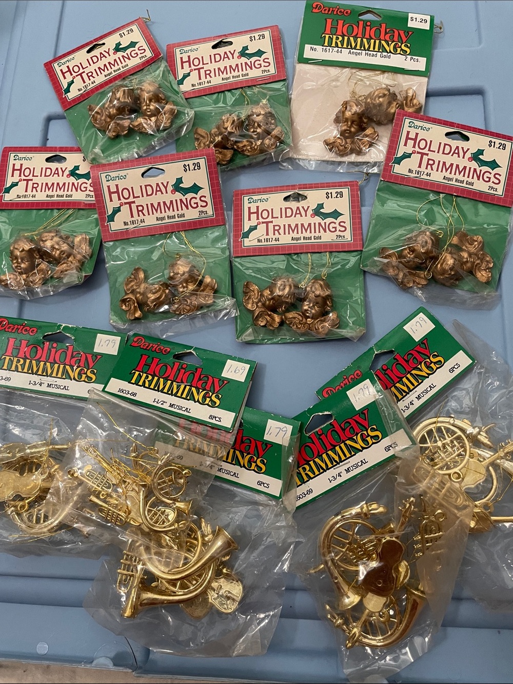 Darice Gold Holiday Trimmings - Musical Instruments & Angel Heads